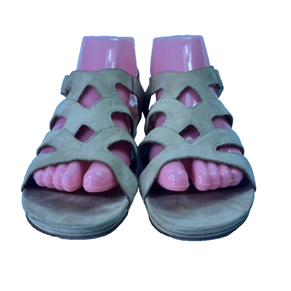 L'Amour Des Pieds Sandals Women 7.5M Denisha Tan Leather Strappy Hoop & Loop